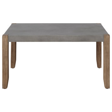 Newport 36"L Faux Concrete and Wood Coffee Table