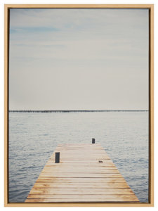 Sylvie Standing on the Dock Framed Canvas by Laura Evans, Natural 23x33