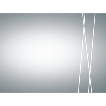 Brenda 23.6 in. x 31.5 in Etched Modern Wall Mirror with Dual Mounting Brackets, 39.5 in. X 23.6 in.