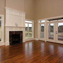 Famiy room: Fireplace and tv wall