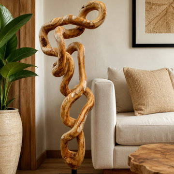 Plunker Teak Root Sculpture – Handcrafted Natural Wood Decor