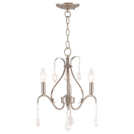 Caterina 3-Light Mini Chandelier, Brushed Nickel