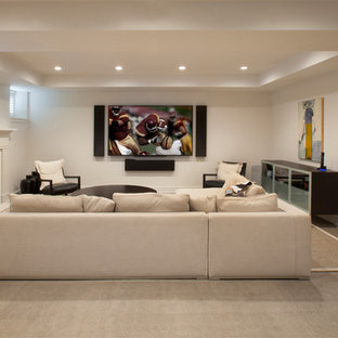 Inspiration for a transitional home theater remodel in Cincinnati