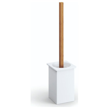Bamboo 52895 Toilet Brush Holder in Ceramic White