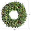 Vickerman Cheyenne Pine Wreath With Pine Cones, 30", Clear Lights