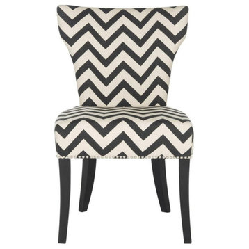 Tchallo 20'' Ring Side Chair Silver Nail Heads Set of 2 Black / White