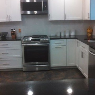 Custom Cabinets Done in Maple With White Stain