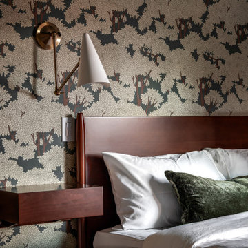 Assemble Boise — Bed Detail, Botanical Branch Wallpaper Suite