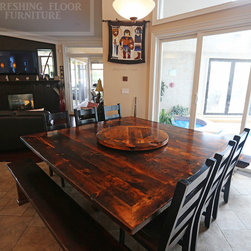 Reclaimed Wood (Sqaure) Pedestal Table - Dining Tables