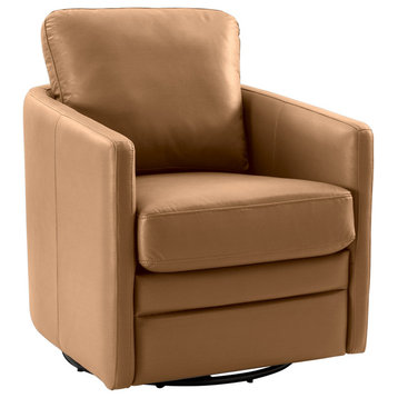 Leather 27.8" Accent Chairs, Camel