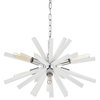 Everleigh 6-Light Chrome Sputnik Chandelier with Frosted Glass Prisms Glam