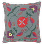 Bareens Designer Rugs - Bohemian Gillard Kilim Suzani Handmade Pillow - Embellish your home with this timeless casual chic handmade Suzani Embroidered pillow made with gorgeous soft luxurious color pallet and an intricate design. Handmade pattern with beautiful color combination and unique majestic intricate design this handmade pillow is a mesmerizing addition to any d�cor. An intricate design and exquisite coloration make this handmade pillow a standout piece in any decor.
