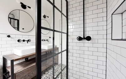 Bold Industrial Style in a 49-Square-Foot Bathroom