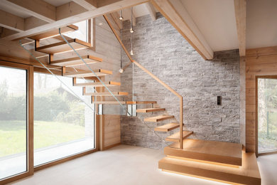 Staircase - cottage staircase idea in Other