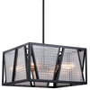 Vaxcel Lighting P0294 Oslo 4 Light 16" Wide Pendant with Glass Panel Shades