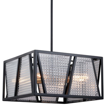 Vaxcel Lighting P0294 Oslo 4 Light 16" Wide Pendant with Glass Panel Shades