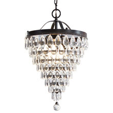 Bel Air Lighting 8-1/2-in W Bronze Mini Pendant Light with Crystal Shade