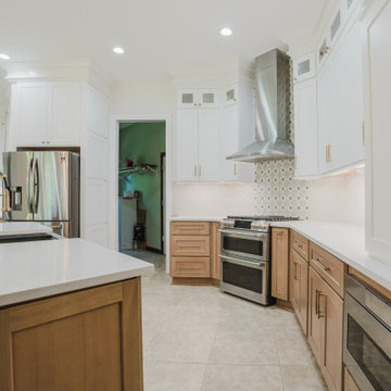 Wide-Angle Kitchen View with Floor-to-Ceiling Pantry After Remodel