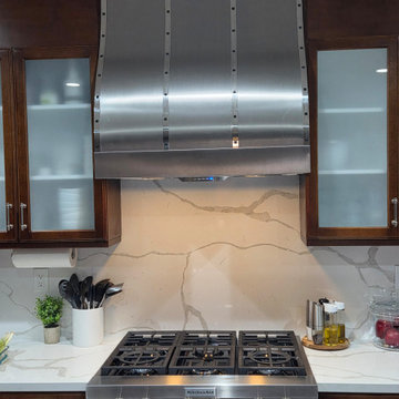 Modern Transitional Kitchen in Winchester, California with a Handcrafted Stainle