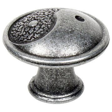 Century 27827 Dynasty 1-3/8 Inch Mushroom Cabinet Knob - Antique Silver