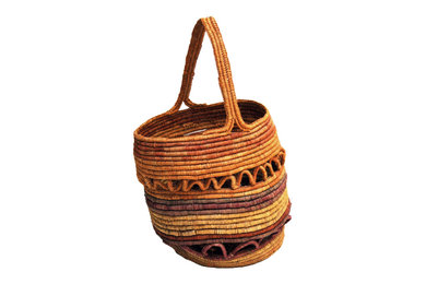 Coiled pandanus basket from Arnhem Land