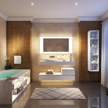 Aquatica Storage Lovers Freestanding Solid Surface Bathtub
