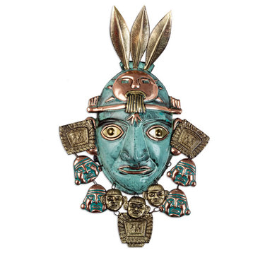 Novica Handmade Inca Hero Copper Decorative Mask