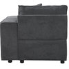ACME Silvester Modular Right Facing Chair With 2 Pillows, Gray Fabric
