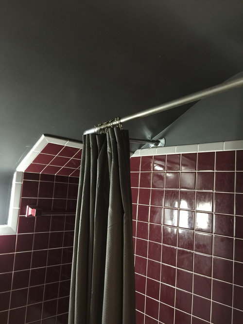 Shower Rod On Sloped Ceiling, Oval Bath Shower Curtain Rail For Sloping Ceiling