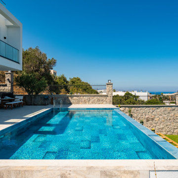 Blue Bead Porcelain Tiles - Bodrum,Mugla Villa