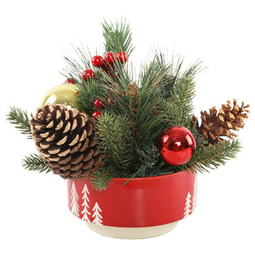 Christmas MIX IN 6" Ceramic Reverse Tree Pot, MD