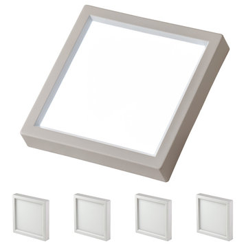 LED Mini Square Panel With J-Box Kit, Daylight 5000k, 7", 15W, 4-Pack