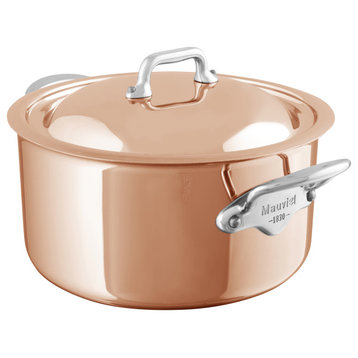 Mauviel M’6S Copper Stewpan, Lid & Cast Stainless Steel Handle, 6.2-qt