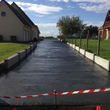 Travaux de création d'une dalle de béton