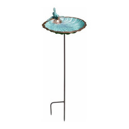 Achla Designs Scallop Shell Birdbath with Stake - Bird Baths