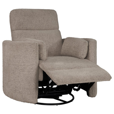 Parker Living Radius Angora Linen Manual Swivel Recliner, Burlap