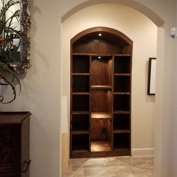 Arch Top Oak Curio Built-in