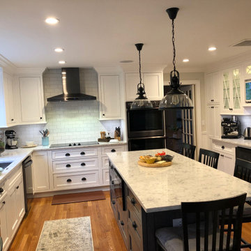 White Kitchen W/ Grey Island