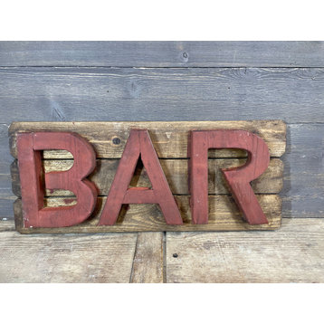 Rustic Wooden "Bar" Sign
