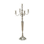 Romantic Hamptons Five Candle Silver Candelabra, Free Standing Floor Unit