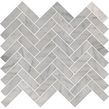MSI SMOT-1X3HBP Carrara White - 1" x 3" Herringbone Mosaic Tile - - Gray
