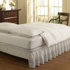 WRAP AROUND EYELET LACE BED SKIRT DUST RUFFLE, 18" DROP, White, Twin Extra Long