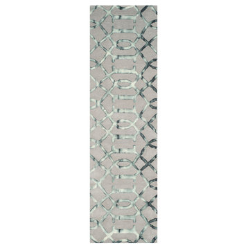 Safavieh Dip Dye Collection DDY712 Rug, Gray/Charcoal, 2'3"x8'