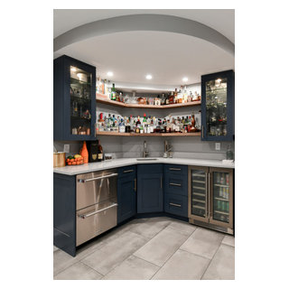 Transitional Basement Renovation - Transitional - Home Bar - by Design ...