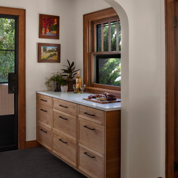 Built-In Cabinetry with Arched Opening