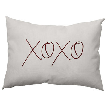 14"x20" Modern XOXO Valentine's Day Decorative Indoor Pillow, Maroon