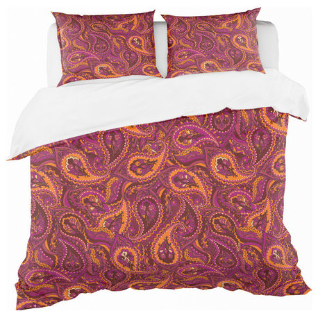 Paisley indian Pattern Vintage Duvet Cover Set, Twin