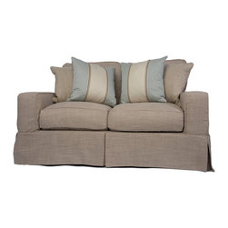 Sunset Trading Americana Loveseat - Slip Cover Set Only - Linen - Slipcovers And Chair Covers