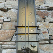 metal bar grill on staircase