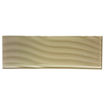 Pacific 4 in x 12 in Textured Glass Subway Tile in Rye